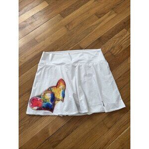 Lacoa Sports Women's Skort White Double Hearts Tennis Size XXL
